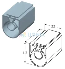 ALUTECH: 401510200 - Вставка уплотнительная RSB04. Уплотнитель нижний секционных ворот