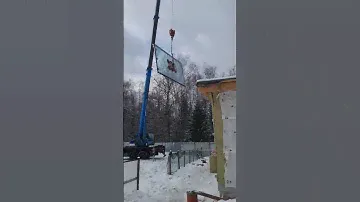 Установка больших стеклопакетов в алюминиевой  раме Алютех W72