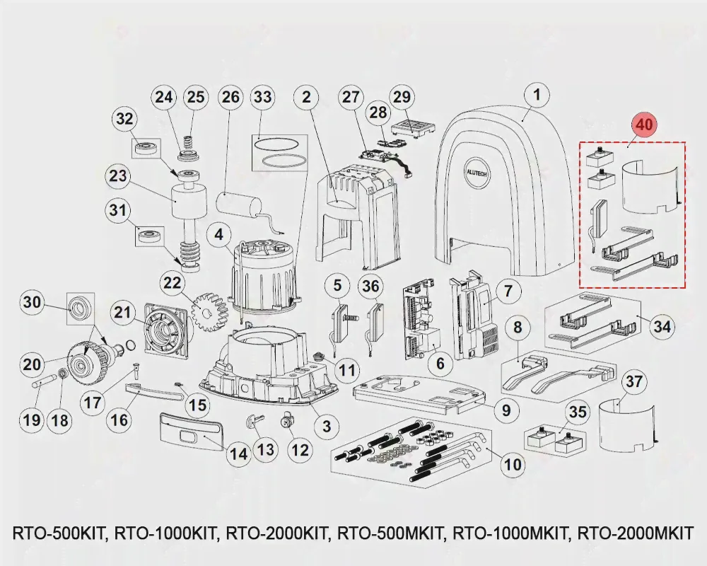 ALUTECH Комплект для магнитных концевых выключателей, RTO.40-F-1