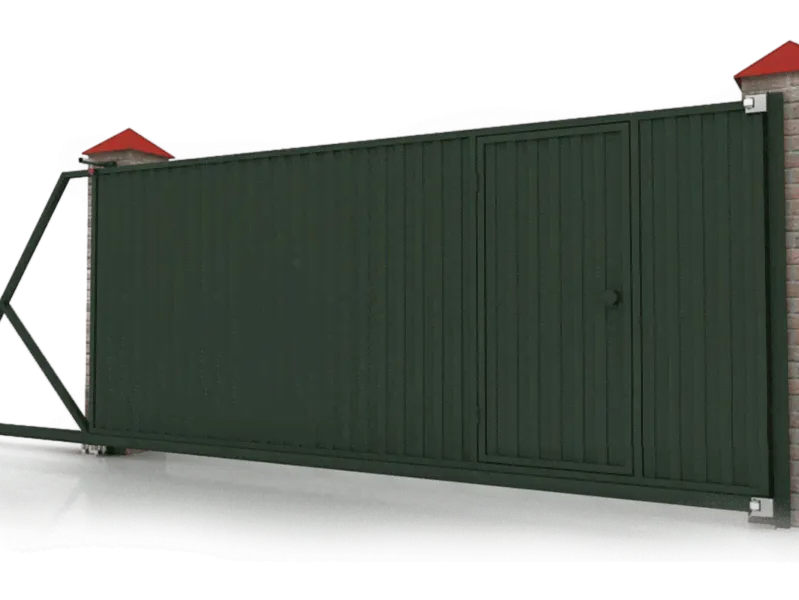 Откатные ворота с калиткой Alutech 4000x2250-0