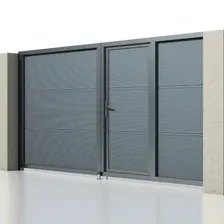 Распашные ворота Alutech Prestige 4000 x 2000 мм / 96mm со встроенной калиткой