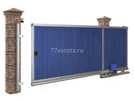 Автоматические откатные ворота Alutech 4500x2000 с роликовыми опорами