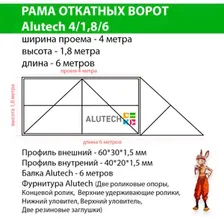 Рама откатных ворот Alutech 4/1,8/6