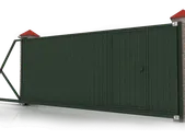 Откатные ворота с калиткой Alutech 4000x2250